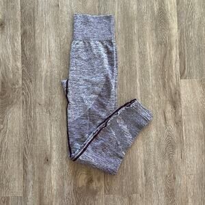 VS PINK Seamless Leggings Heathered Maroon Size Small High Rise Cut Out Detail
